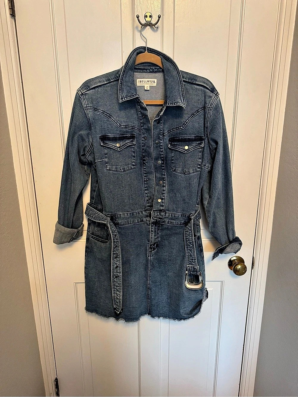 Idyllwind Denim Mini Romper Size Large Like New